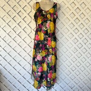 Vintage Miss Dior Floral Sleeveless Maxi Slip Dress size M
